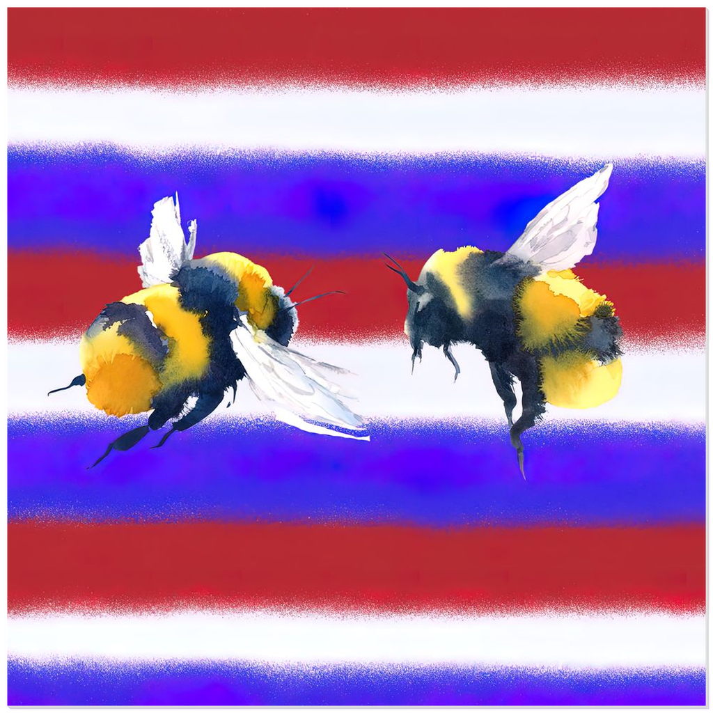 American Bees - Acrylic Print 12x12 inch Posters, Prints, & Visual Artwork Acrylic Prints
