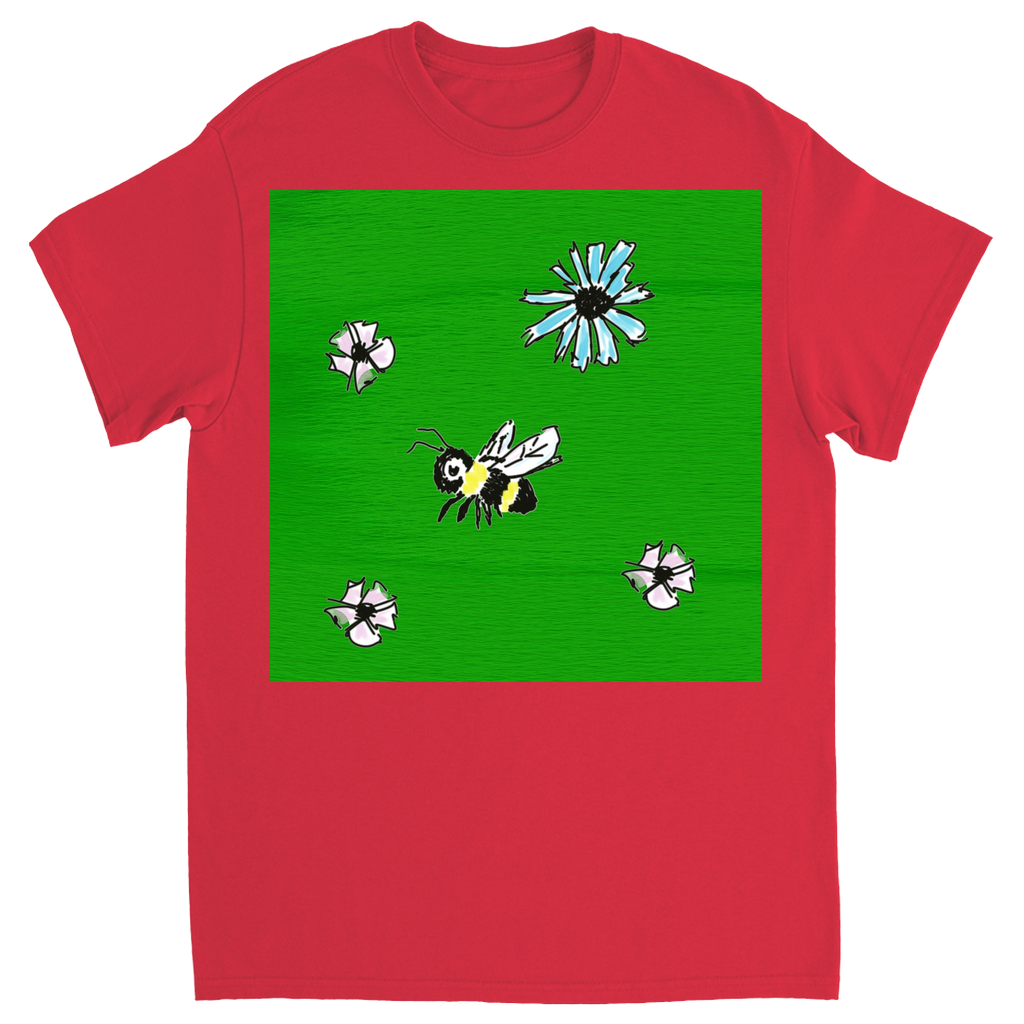Scratch Drawn Bee 2 T-Shirt Red Shirts & Tops apparel Scratch Drawn Bee