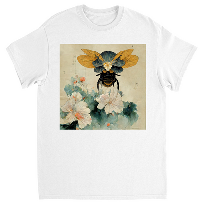 Vintage Japanese Paper Flying Bee Unisex Adult T-Shirt White Shirts & Tops apparel Vintage Japanese Paper Flying Bee