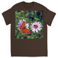 Butterfly & Bee on Purple Flower Unisex Adult T-Shirt Dark Chocolate Shirts & Tops apparel