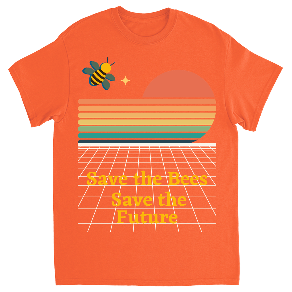 Save the Bees Save the Future Unisex Adult T-Shirt Orange Shirts & Tops