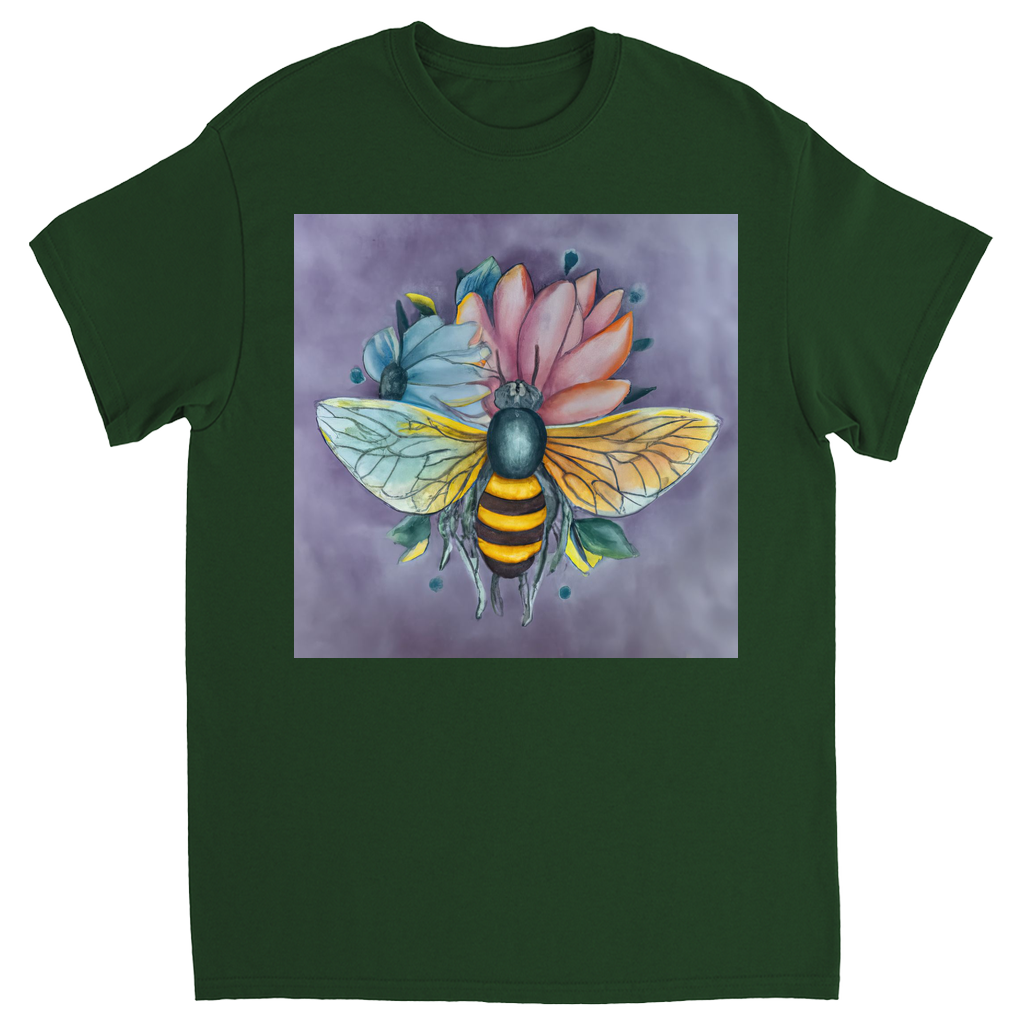 Pastel Dreams Bee Unisex Adult T-Shirt Forest Green Shirts & Tops apparel Pastel Dreams Bee