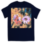 Vintage Butterfly & Bee on Purple Flower Unisex Adult T-Shirt Navy Blue Shirts & Tops apparel