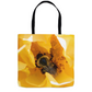 Bee in a Yellow Rose Tote Bag 18x18 inch Shopping Totes bee tote bag gift for bee lover gifts original art tote bag totes zero waste bag