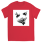 Ink Wash Bumble Bees Unisex Adult T-Shirt Red Shirts & Tops apparel Ink Wash Bumble Bees