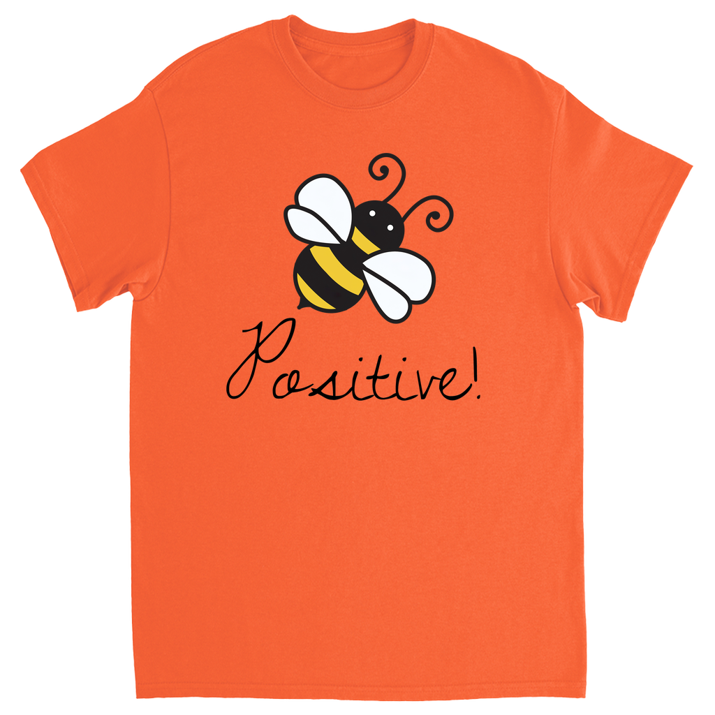 Bee Positive Unisex Adult T-Shirt Orange Shirts & Tops apparel
