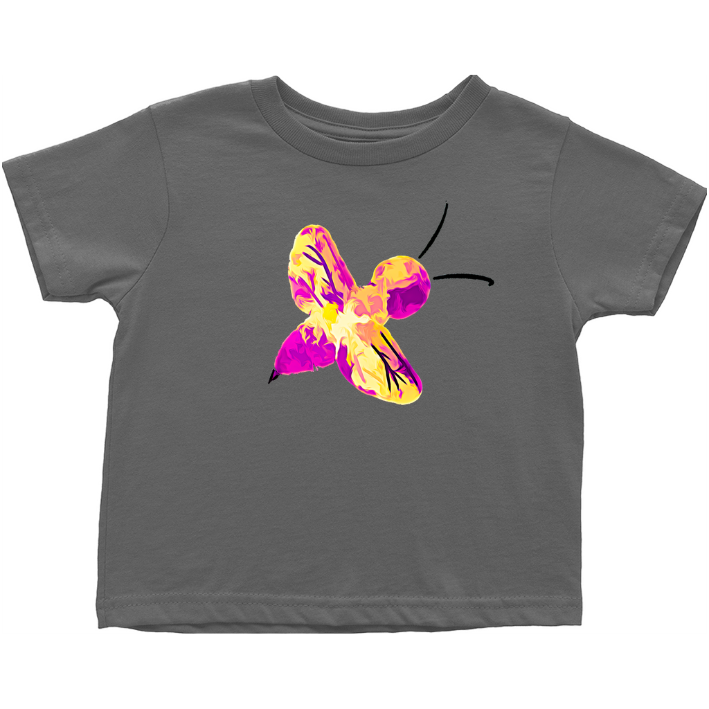 Abstract Pink and Yellow Bee Toddler T-Shirt Charcoal Baby & Toddler Tops apparel
