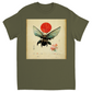Vintage Japanese Bee with Sun Unisex Adult T-Shirt Military Green Shirts & Tops apparel Vintage Japanese Bee with Sun