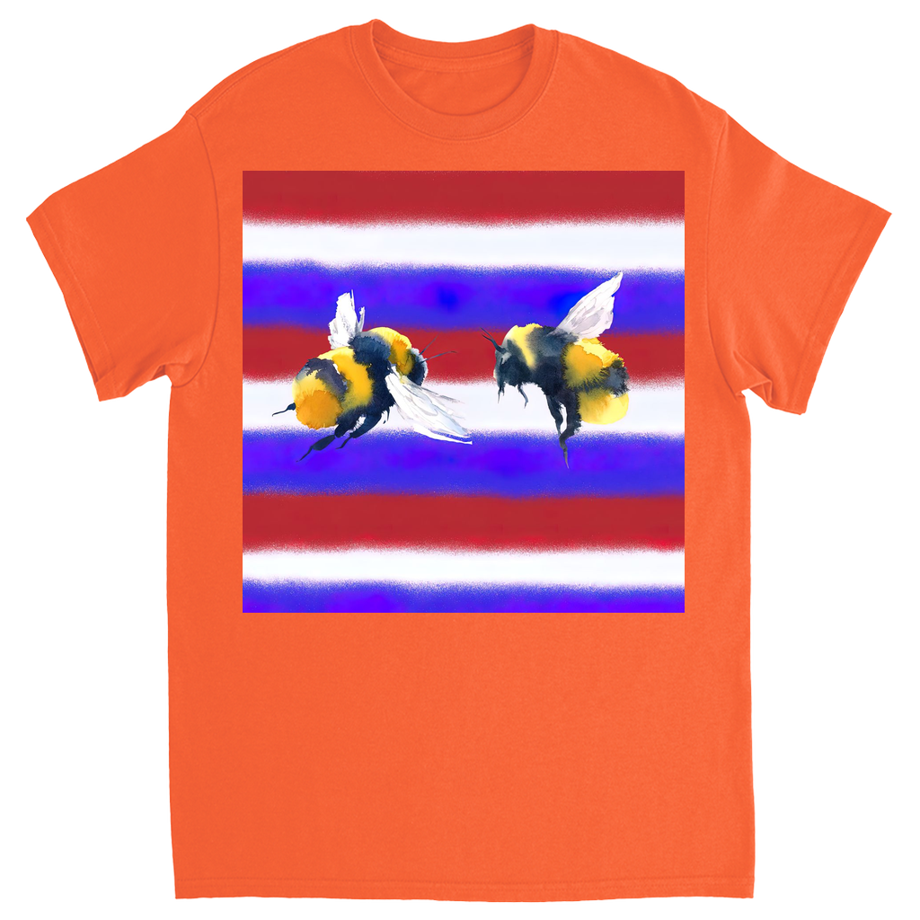 American Bees Unisex Adult T-Shirt Orange Shirts & Tops apparel