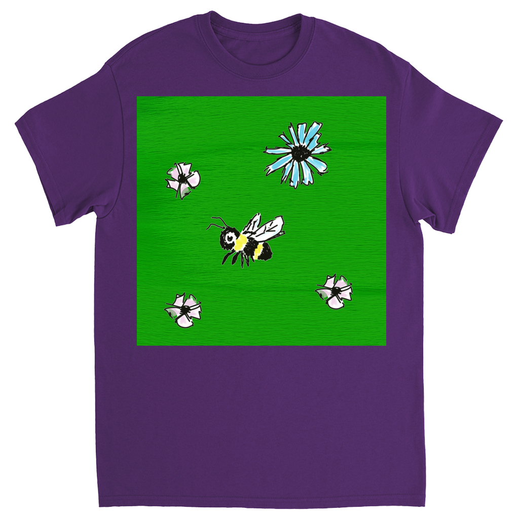 Scratch Drawn Bee 2 T-Shirt Purple Shirts & Tops apparel Scratch Drawn Bee