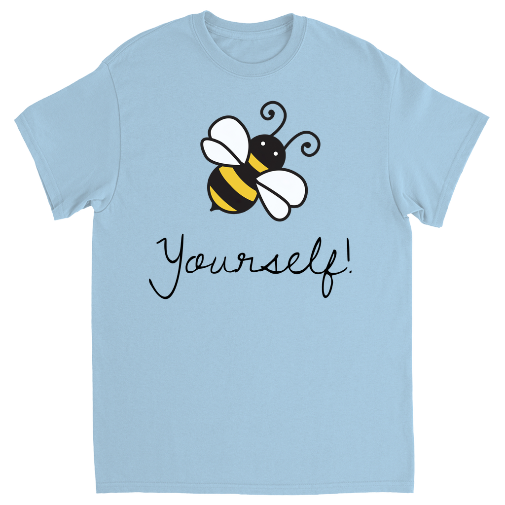 Bee Yourself Unisex Adult T-Shirt Light Blue Shirts & Tops apparel