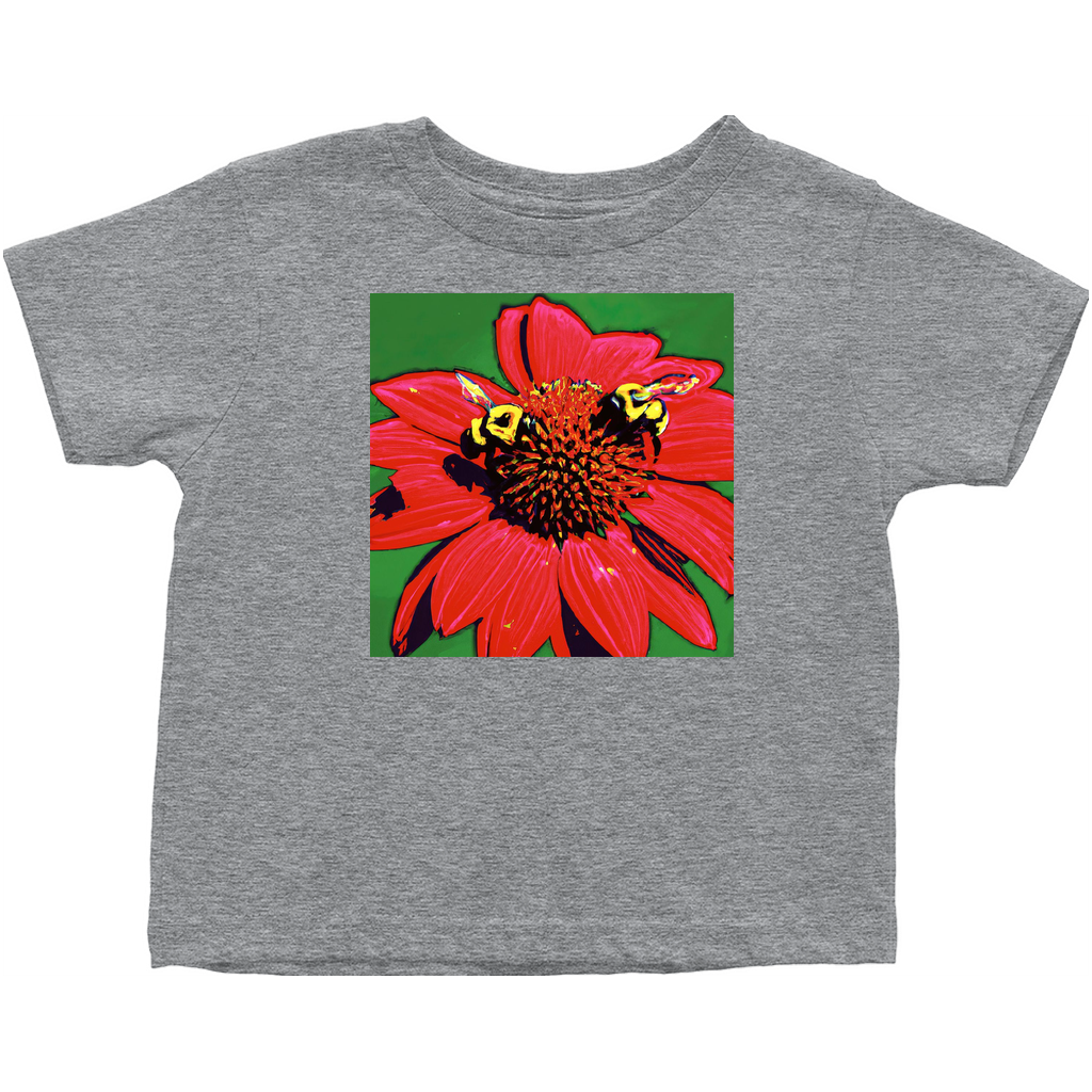 Red Sun Bees Toddler T-Shirt Heather Grey Baby & Toddler Tops apparel Red Sun Bees