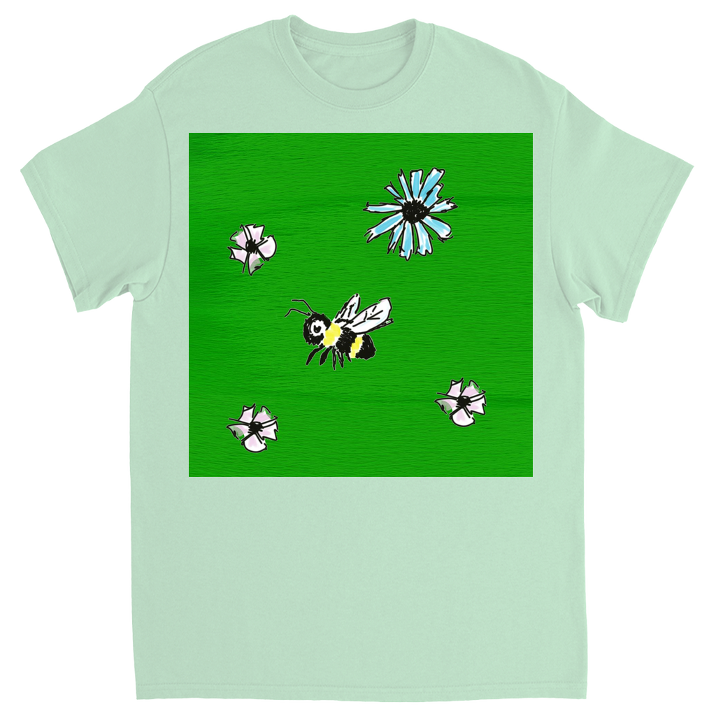 Scratch Drawn Bee 2 T-Shirt Mint Shirts & Tops apparel Scratch Drawn Bee