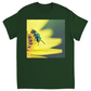 Green Bee Yellow Flower Unisex Adult T-Shirt Forest Green Shirts & Tops apparel Green Bee Yellow Flower