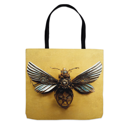 Vintage Metal Bee Tote Bag 13x13 inch Shopping Totes bee tote bag gift for bee lover gifts original art tote bag Steampunk Jewelry Bee totes zero waste bag