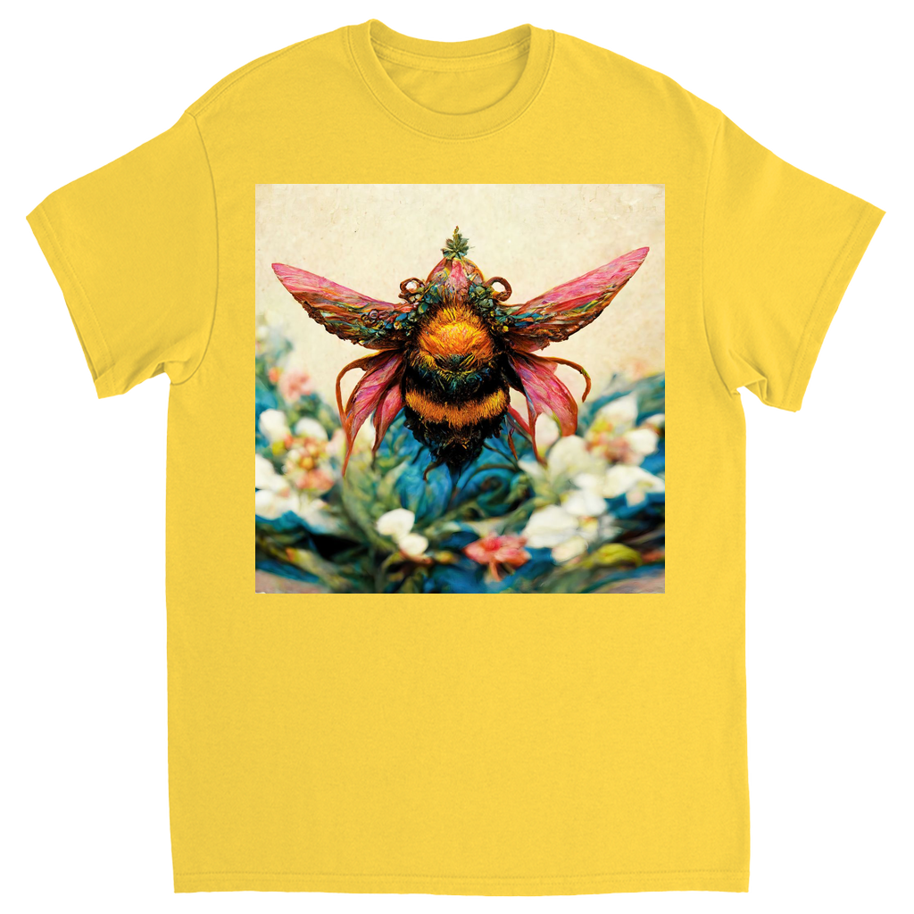 Fantasy Bee Hovering on Flower Unisex Adult T-Shirt Daisy Shirts & Tops apparel Fantasy Bee Hovering on Flower