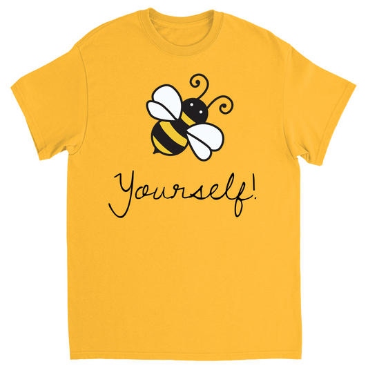 Bee Yourself Unisex Adult T-Shirt Gold Shirts & Tops apparel