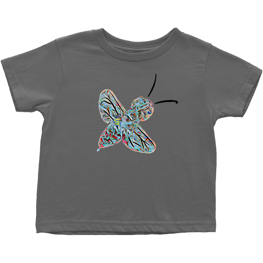 Abstract Twirly Blue Bee Toddler T-Shirt Charcoal Baby & Toddler Tops apparel
