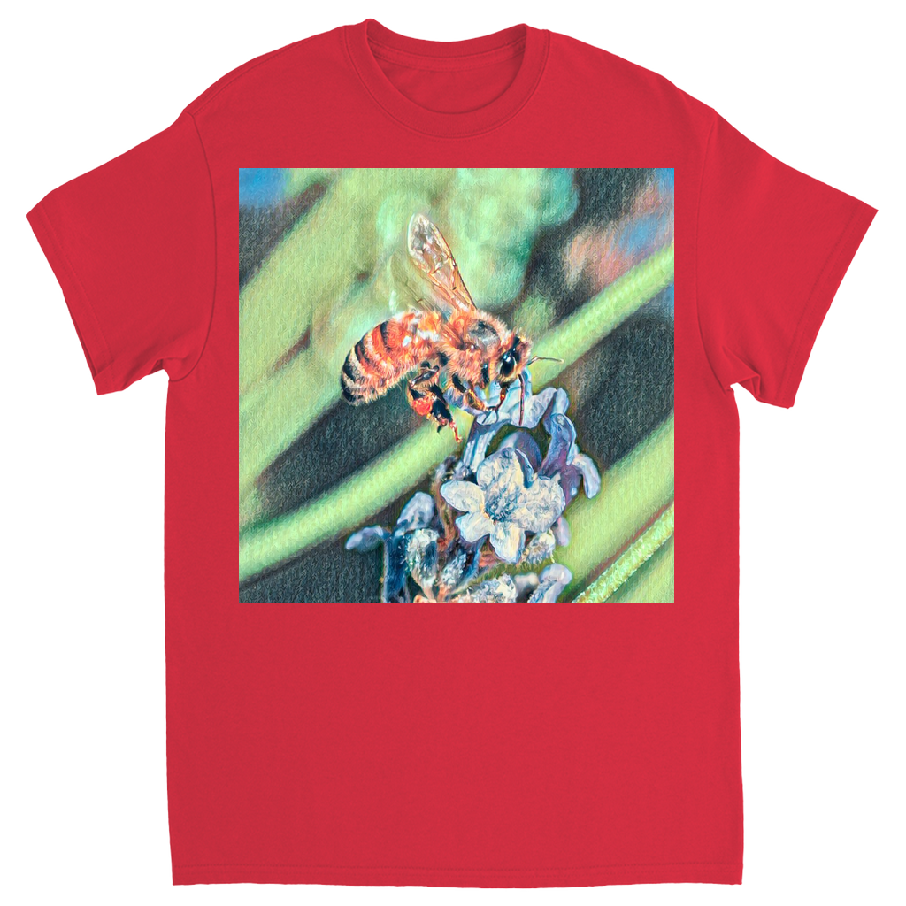 Delicate Job Painted Bee Unisex Adult T-Shirt Red Shirts & Tops apparel