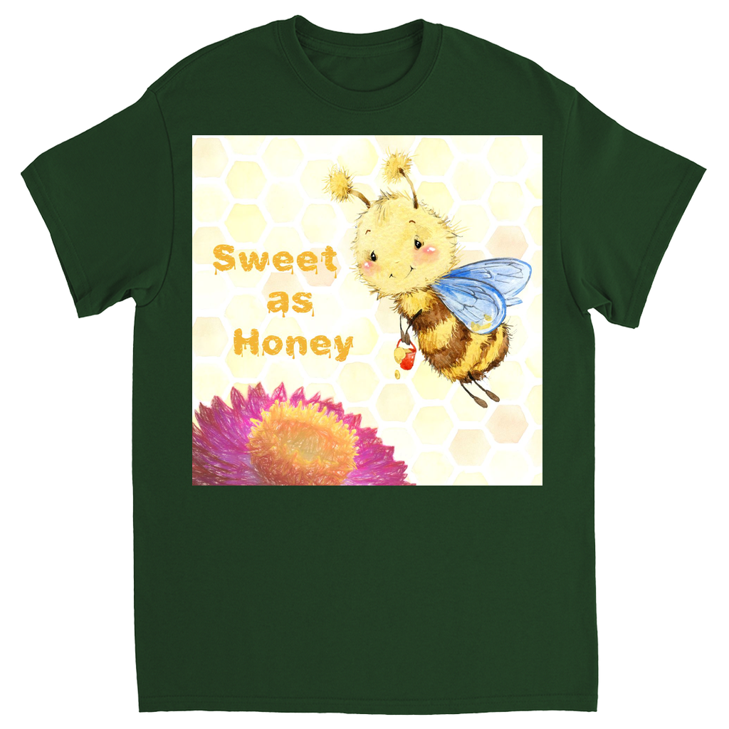 Pastel Sweet as Honey Unisex Adult T-Shirt Forest Green Shirts & Tops apparel