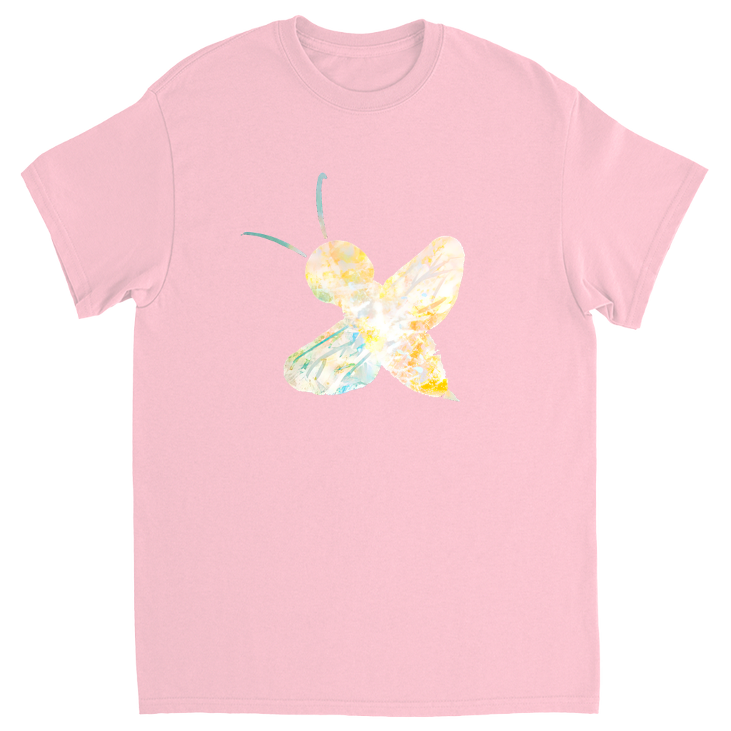 Abstract Sherbet Bee Unisex Adult T-Shirt Light Pink Shirts & Tops apparel