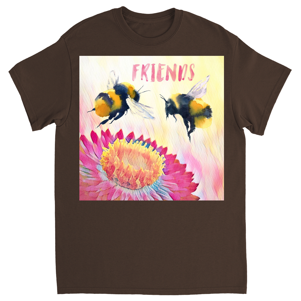 Cheerful Friends Unisex Adult T-Shirt Dark Chocolate Shirts & Tops apparel