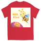 Pastel Bee Kind Unisex Adult T-Shirt Red Shirts & Tops apparel