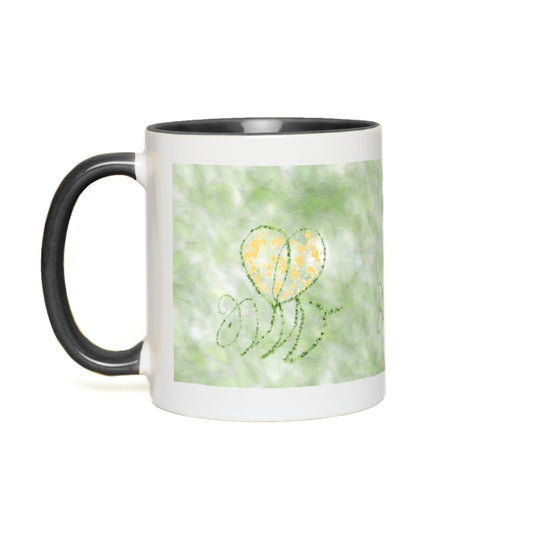 Leaf Bee Accent Mug 11 oz White with Black Accents Coffee & Tea Cups gifts