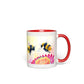 Cheerful Bees Accent Mug 11 oz White with Red Accents Coffee & Tea Cups gifts
