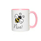 Bee Nice Accent Mug 11 oz White with Pink Accents Coffee & Tea Cups gifts