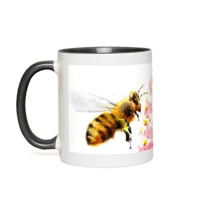 Rustic Bee Gathering Accent Mug 11 oz White with Black Accents Coffee & Tea Cups gifts