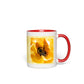 Bee in a Yellow Rose Accent Mug 11 oz White with Red Accents Coffee & Tea Cups gifts