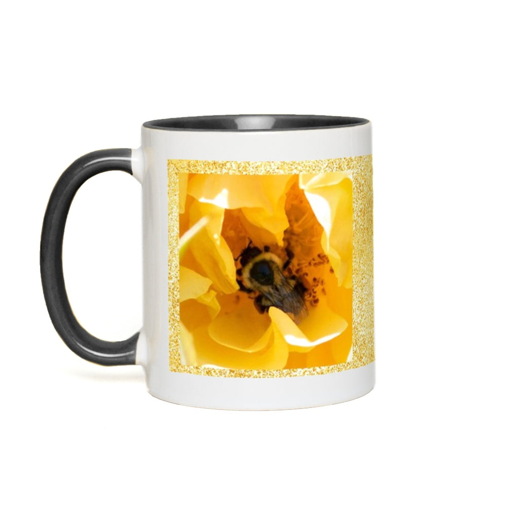 Bee in a Yellow Rose Accent Mug Coffee & Tea Cups gifts