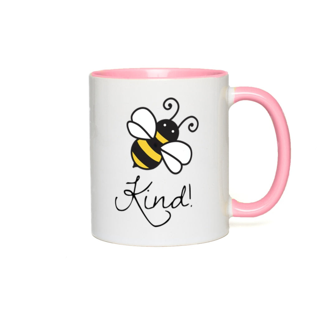 Bee Kind Accent Mug 11 oz White with Pink Accents Coffee & Tea Cups gifts