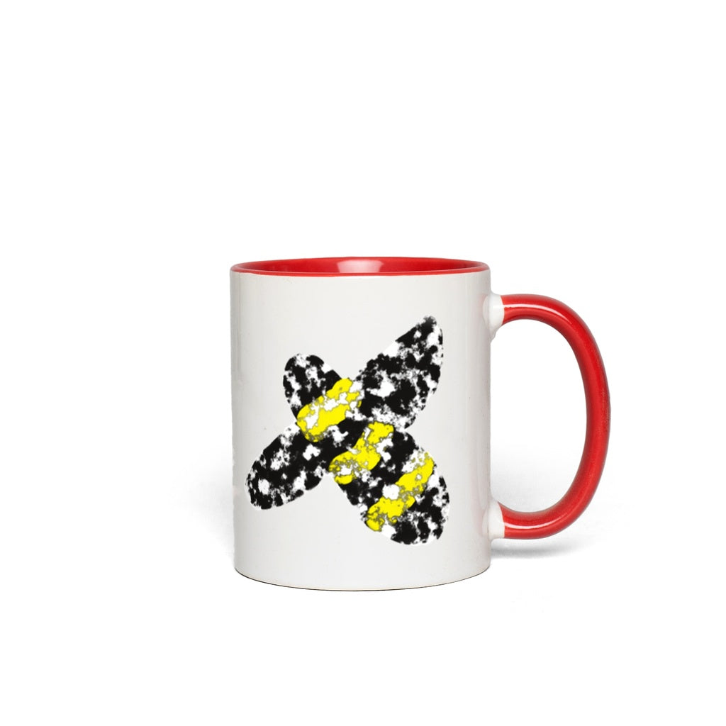 Graphic Bee Accent Mug 11 oz White with Red Accents Coffee & Tea Cups gifts