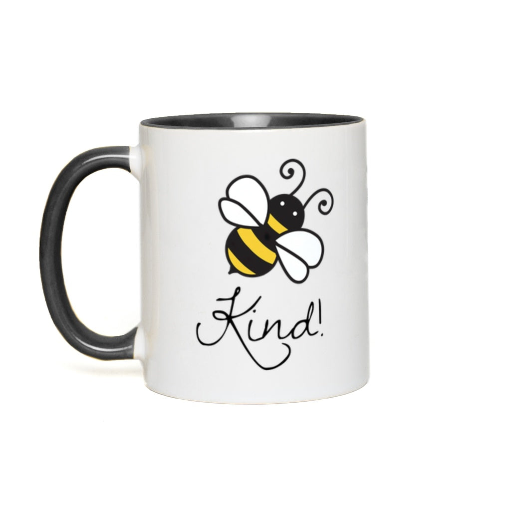 Bee Kind Accent Mug 11 oz White with Black Accents Coffee & Tea Cups gifts