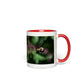 Hovering Bee Accent Mug 11 oz White with Red Accents Coffee & Tea Cups gifts