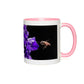 Buzzing Bee with Purple Flower Accent Mug 11 oz White with Pink Accents Coffee & Tea Cups Buzzing Bee with Purple Flower gifts