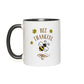Gold Bee Thankful Accent Mug 11 oz White with Black Accents Coffee & Tea Cups gifts